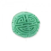 Ronde imitation Cinabre 12 mm Vert x1