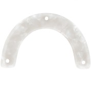 Intercalaire forme pont en acétate 25x40 mm - Ecaille de tortue - Blanc nacré x1|raw }}