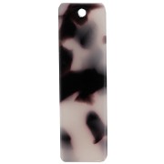 Pendentif rectangle en acétate 27x8 mm - Ecaille de tortue - Beige - Noir x1|raw }}