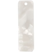 Pendentif rectangle 27x8 mm en acétate - Ecaille de tortue - Blanc nacré x1