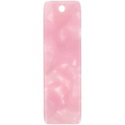 Pendentif rectangle 27x8 mm en acétate - Ecaille de tortue - Rose nacré x1