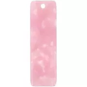 Pendentif rectangle 27x8 mm en acétate - Ecaille de tortue - Rose nacré x1
