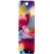 Pendentif rectangle en acétate 27x8 mm - Ecaille de tortue - Multicolore x1|raw }}