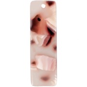 Pendentif rectangle en acétate 27x8mm Ecaille tortue Marron clair - Blanc - Noir|raw }}