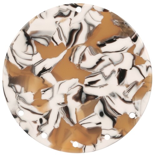 Pendentif - chandelier 43 mm en acétate - Ecaille de tortue - Ocre - Blanc x1