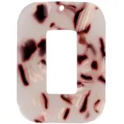 Marron - Pendentif rectangle évidé 40x30 mm Ecaille de tortue - Marron clair - Blanc - Noir Pendentif rectangle évidé 40x30 mm Ecaille de tortue - Marron clair - Blanc - Noir