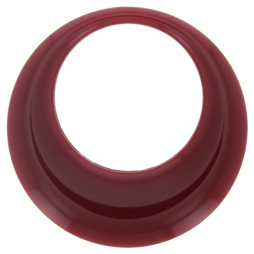 Pendentif rond évidé en résine opaque 44 mm - Bordeaux x1