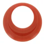 Pendentif rond évidé en résine opaque 34.5 mm - Terre cuite x1