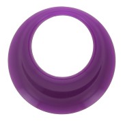 Pendentif rond évidé en résine opaque 34.5 mm - Prune x1