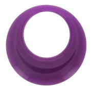Pendentif rond évidé en résine opaque 34.5 mm - Prune x1