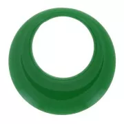 Pendentif rond évidé en résine opaque 34.5 mm - Vert sapin x1