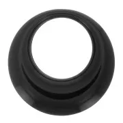 Pendentif rond évidé en résine opaque 34.5 mm - Noir x1