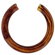 Intercalaire demi-rond pour créoles en résine translucide 41 mm - Ambre marbré x1|raw }}