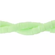 Perles Heishi rondelles  en pâte polymère 5x1 mm - Vert anis x40cm