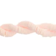 Perles Heishi rondelles en pâte polymère 5x1 mm - Beige rosé x40cm