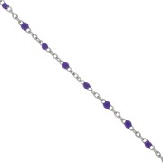 Chaîne avec perles en résine époxy 2 mm - Acier inoxydable 304 - Violet x1m|raw }}