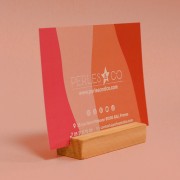 Porte carte en bois - support pour carte de visite 10x3 cm - Naturel x1