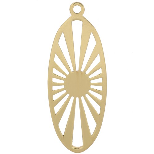 Pendentif ovale exclu Perles&Co 23x9mm pour cabochon 4mm - Gold filled (or laminé) 