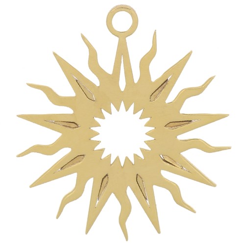 Pendentif soleil 16 mm - exclu Perles&Co - Gold filled (or laminé)  x1