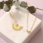 Pendentif demi-soleil 15x25 mm exclu Perles&Co - Gold filled (or laminé)  x1