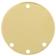 Pendentif chandelier rond 21 mm - 3 trous - Laiton brut x1