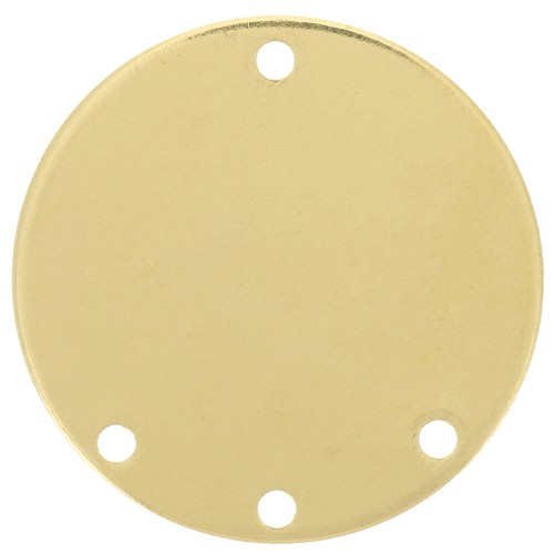 Pendentif chandelier rond 21 mm - 3 trous - Laiton brut x1