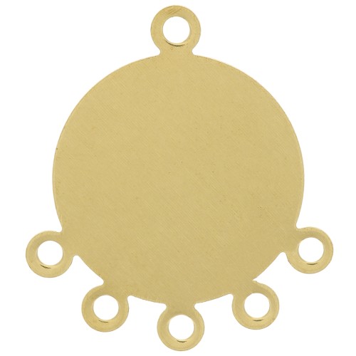 Pendentif chandelier rond 17 mm 5 anneaux - Laiton brut x1