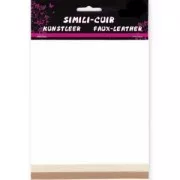 Assortiment de 3 feuilles simili cuir 16x20 cm Crème