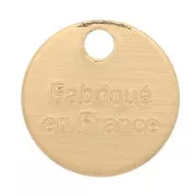Breloques médaille 8 mm - Fabriqué en France - Doré à l'or fin x5