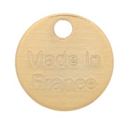 Breloques médaille 8 mm - Made in France - Doré à l'or fin x5