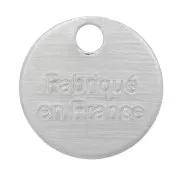 Breloques médaille 8 mm - Fabriqué en France - Placage Argent fin x5
