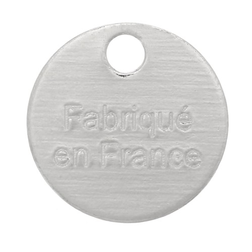 Breloques médaille 8 mm - Fabriqué en France - Placage Argent fin x5