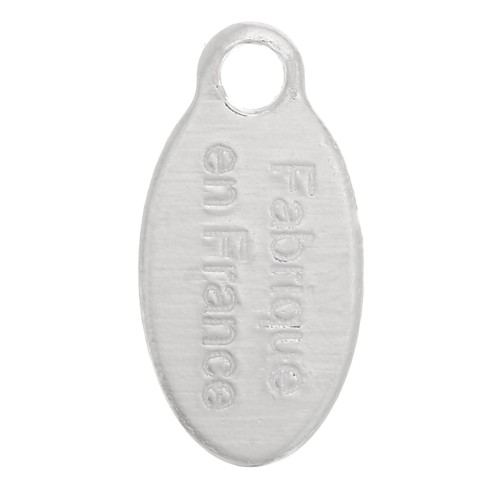 Breloques gouttes 10x5 mm - Fabriqué en France - Placage Argent fin x5