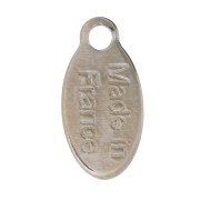 Breloques gouttes 10x5 mm - Made in France - Placage Argent fin x5