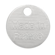 Breloques médailles 8 mm - Made in France - Placage Argent fin x5|raw }}