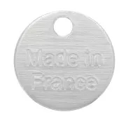 Breloques médailles 8 mm - Made in France - Placage Argent fin x5