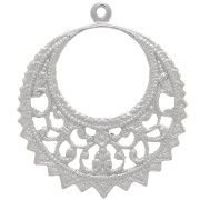 Pendentif rond filigrané 28 mm - Rhodié x1|raw }}