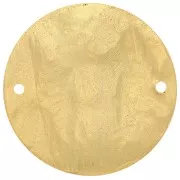 Intercalaire rond martelé et strié 30 mm - Doré à l'or fin x1