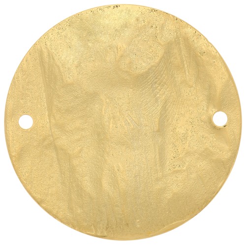 Intercalaire rond martelé et strié 30 mm - Doré à l'or fin x1