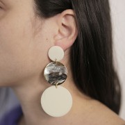 Intercalaire rond martelé et strié 30 mm - Doré à l'or fin x1