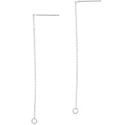 Chaines d'oreilles traversantes  maille Forçat 58 mm avec anneau ouvert - Placage Argent fin|raw }}