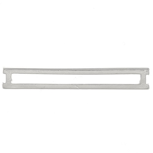 Intercalaires rectangle pour Miyuki Delica 27x4mm - Placage Argent fin x5