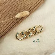 Maillon ovale torsadé en acrylique 26x21 mm pour cabochon 1088 1.8 mm - Argenté x1