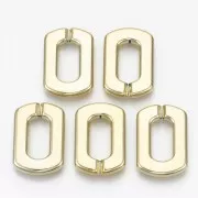 Maillon rectangle en acrylique 30.5x20.5 mm - Doré x1