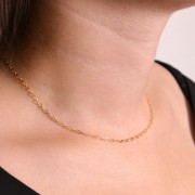 Tour de cou maille Forçat limée 2 mm - Plaqué Or 3 microns x37cm