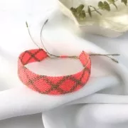 Bobine de fil ciré Linhasita pour micro macramé 0.35 mm - Corail Fluo (394) x448m