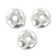 Perles aplaties noeud 6x3 mm - Rhodié  x5|raw }}