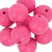 Perles rondes en bois 20 mm - Rose x5