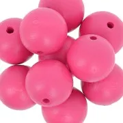 Perles rondes en bois 20 mm - Rose x5