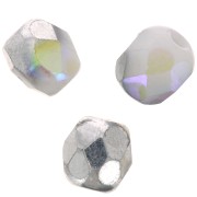 Facettes 4 mm - Chalk White Silver Rainbow x50|raw }}